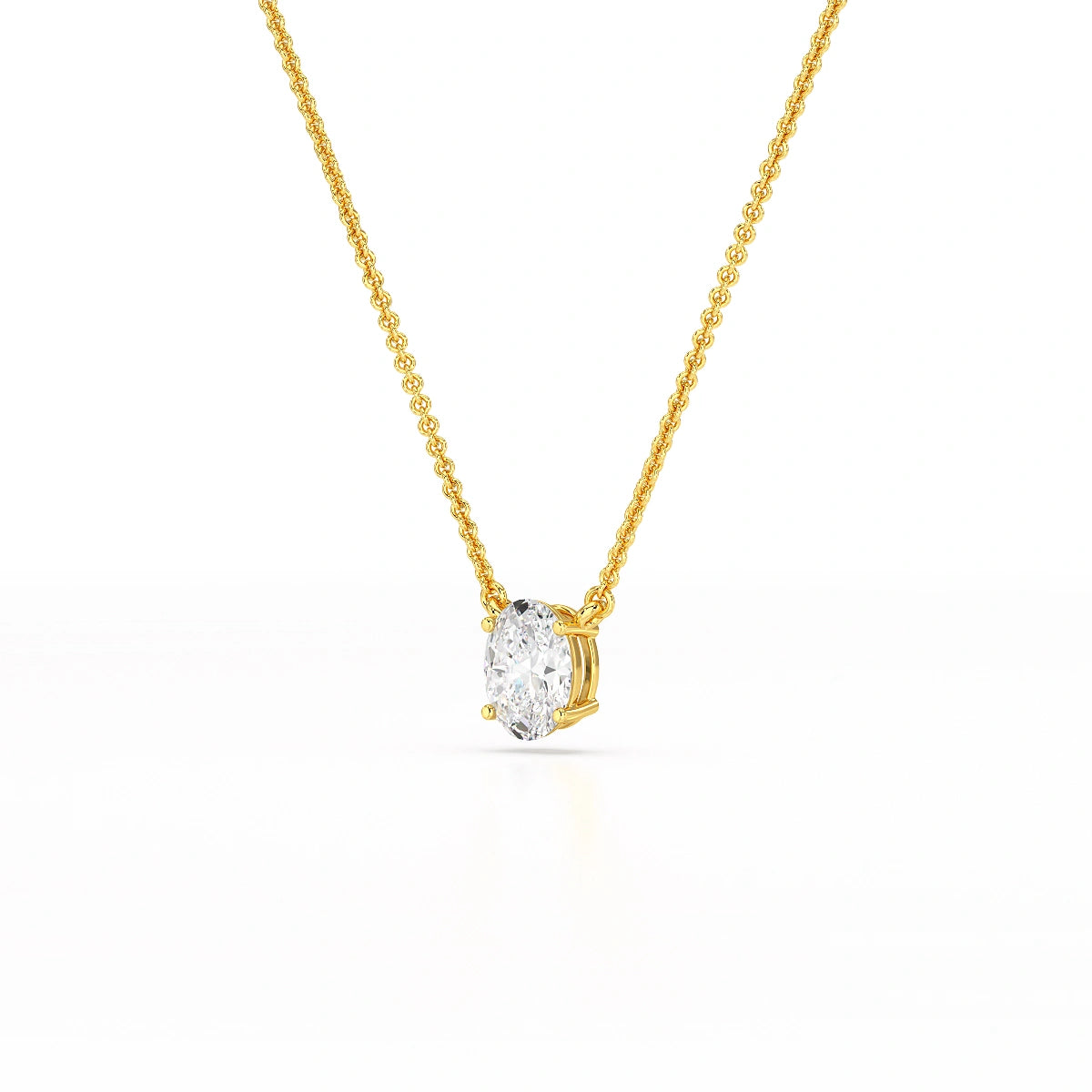 1 CT Oval Lab Grown Diamond Solitaire Pendant