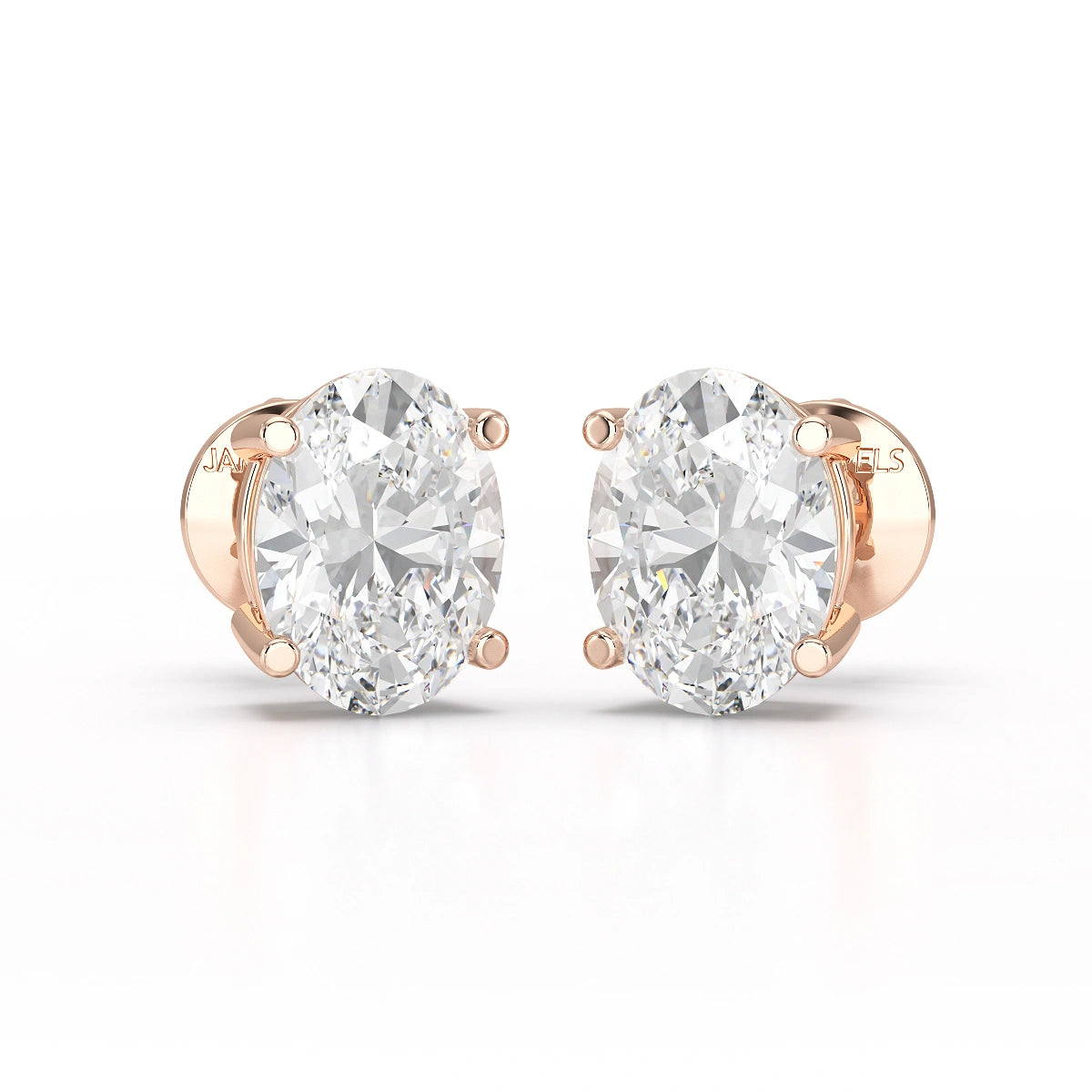 1 CT Oval Pair Solitaire Lab Diamond Stud Earrings