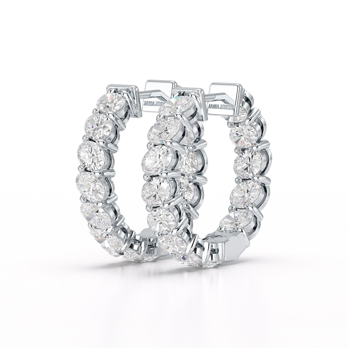 3.9 CT Oval Cut Lab Diamond Hoops Earrings