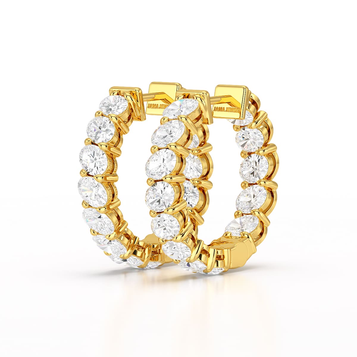 3.9 CT Oval Cut Lab Diamond Hoops Earrings