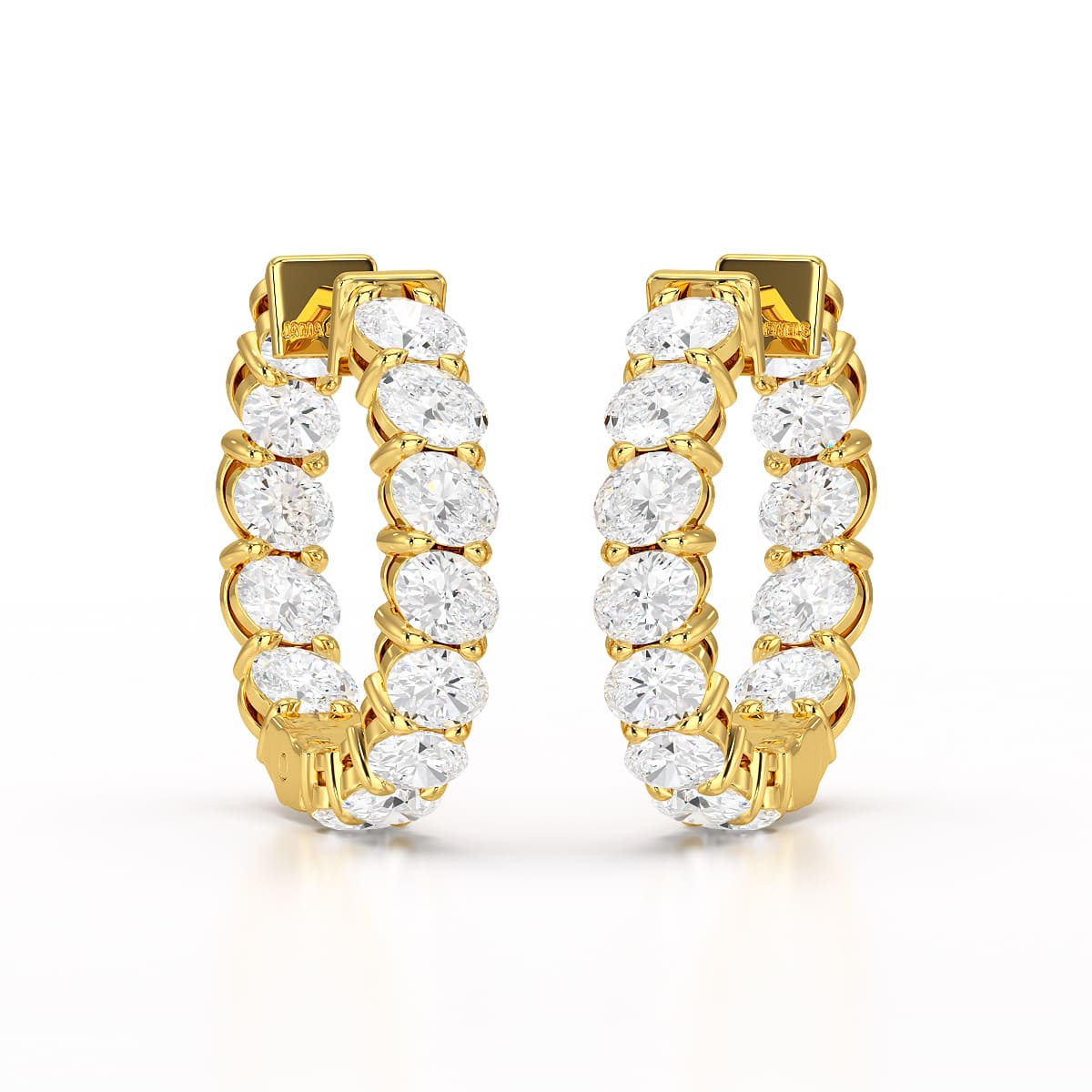 3.9 CT Oval Cut Lab Diamond Hoops Earrings