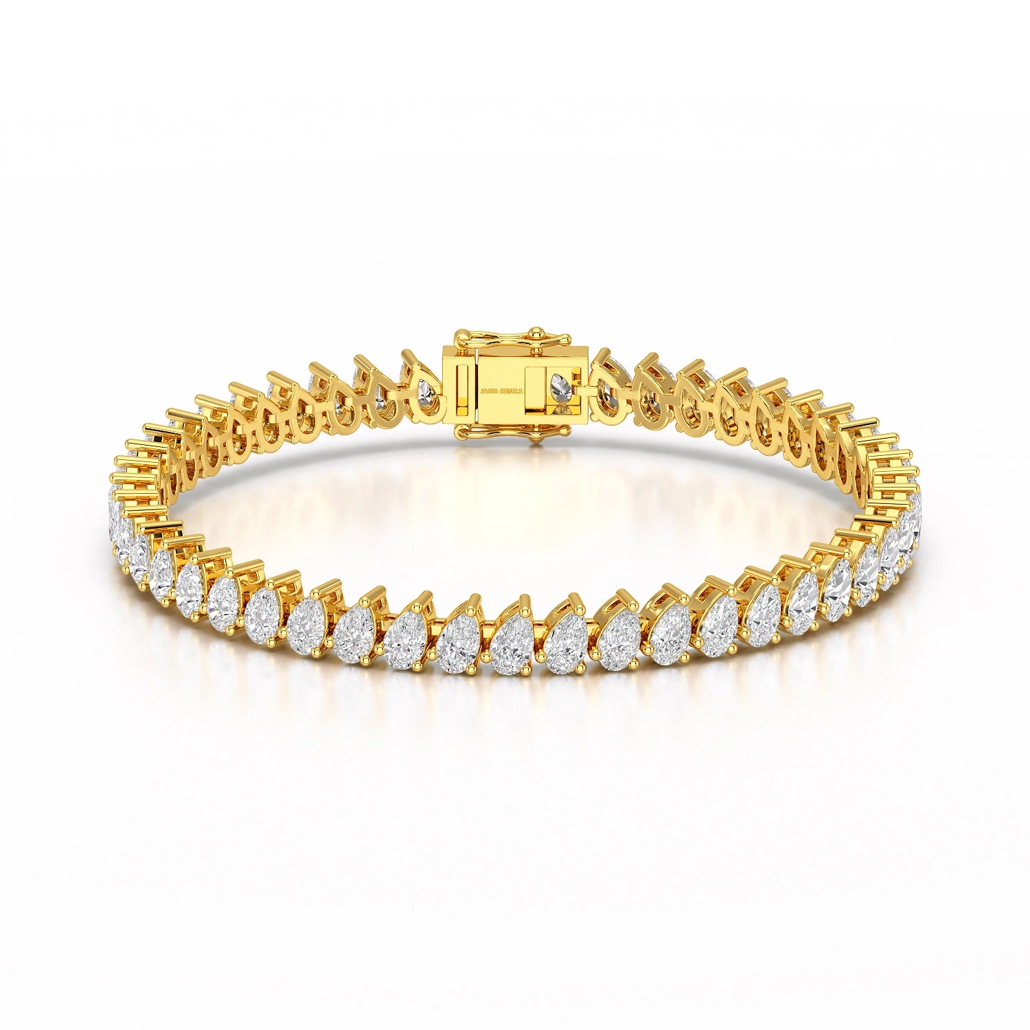 11.75 CT Pear Lab Grown Diamond Tennis Bracelet
