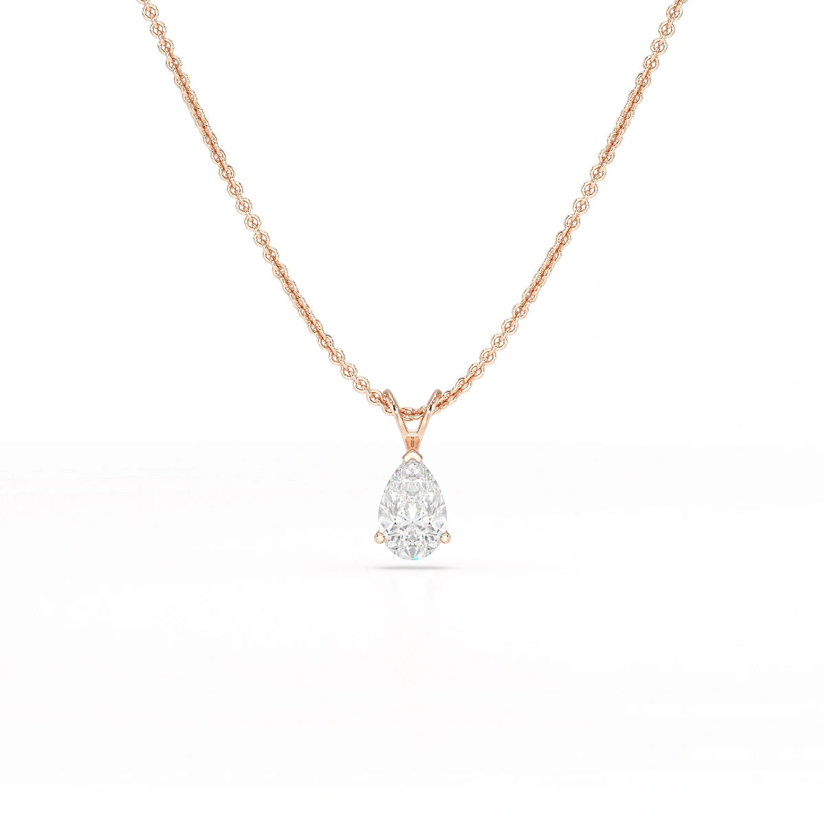 1 Carat Pear Shape Lab Diamond Pendant