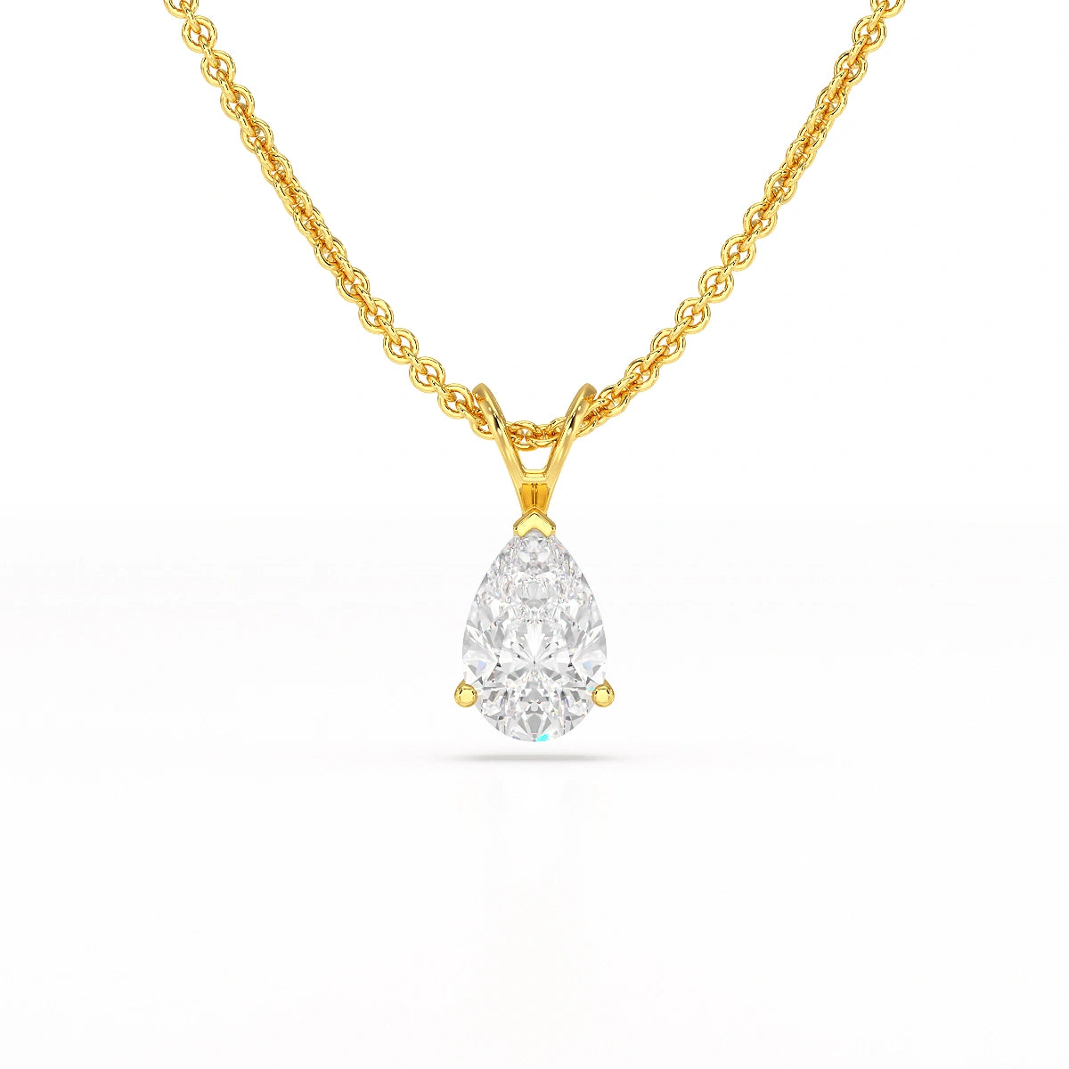 1 Carat Pear Shape Lab Diamond Pendant