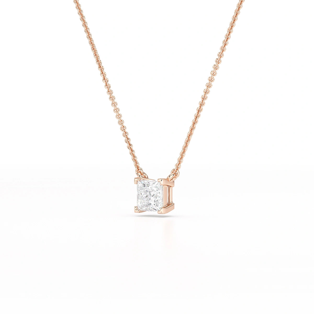 1 CT Lab Grown Diamond Princess Pendant