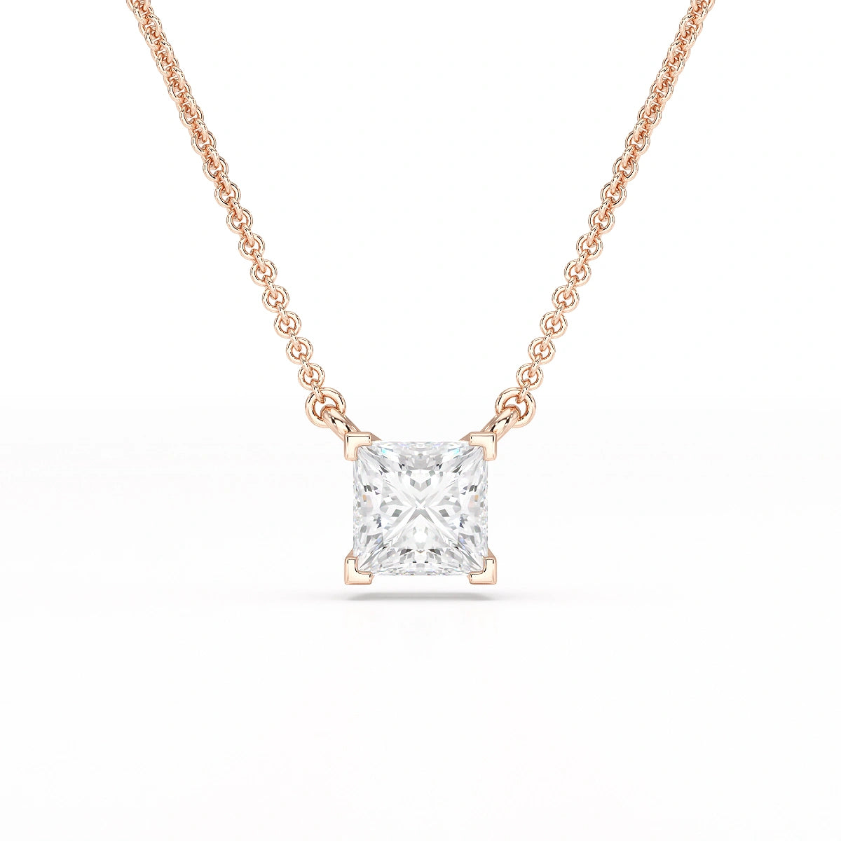 1 CT Lab Grown Diamond Princess Pendant