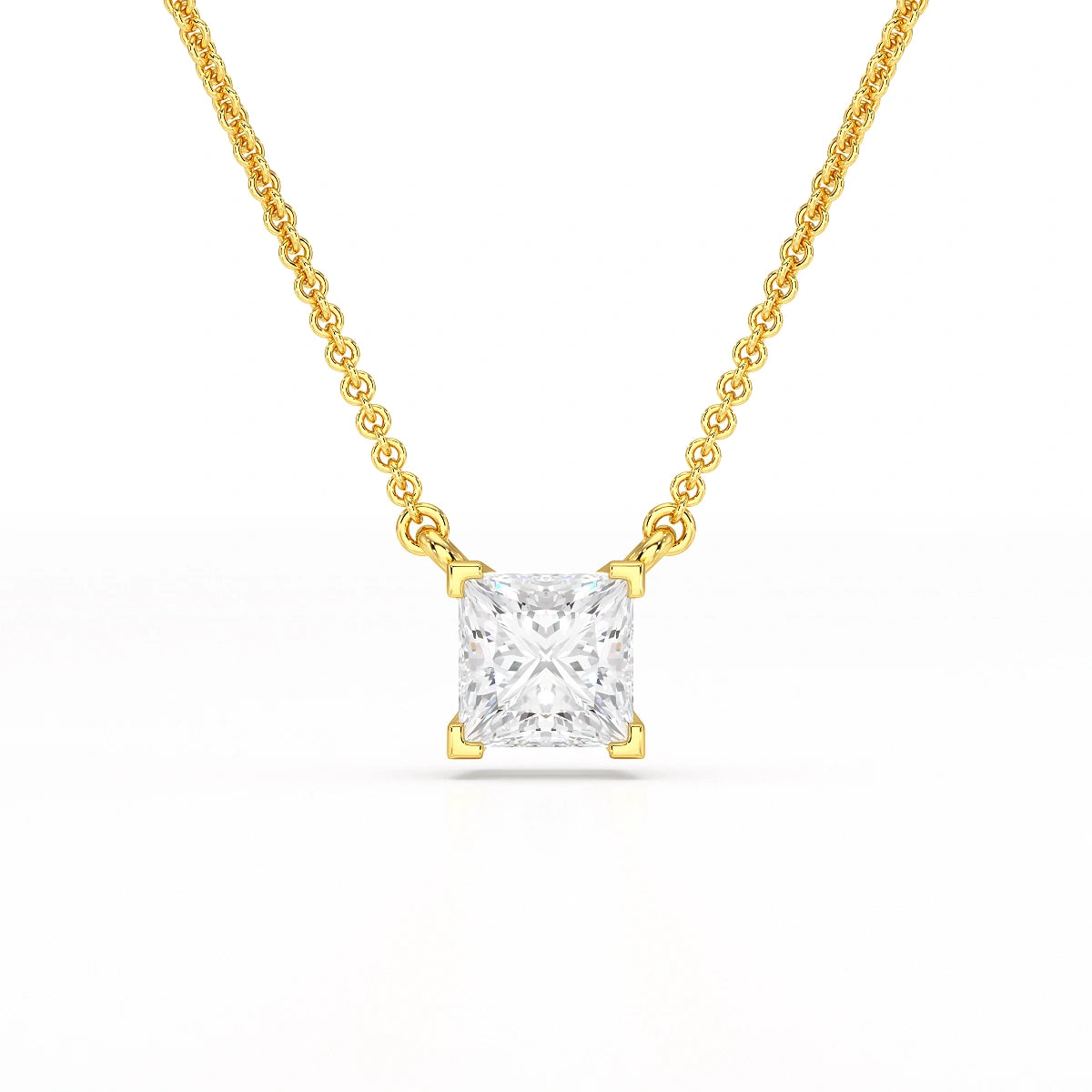 1 CT Lab Grown Diamond Princess Pendant