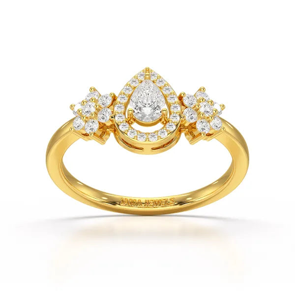 Pear Cut 0.5 CT Lab Grown Diamond Ring