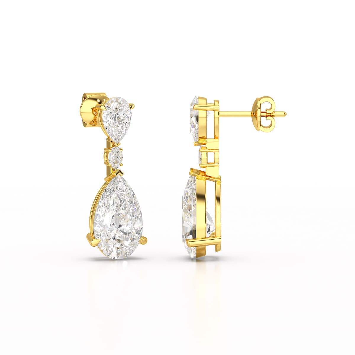 11.9 CT Pear Cut Lab Diamond Drop Earring