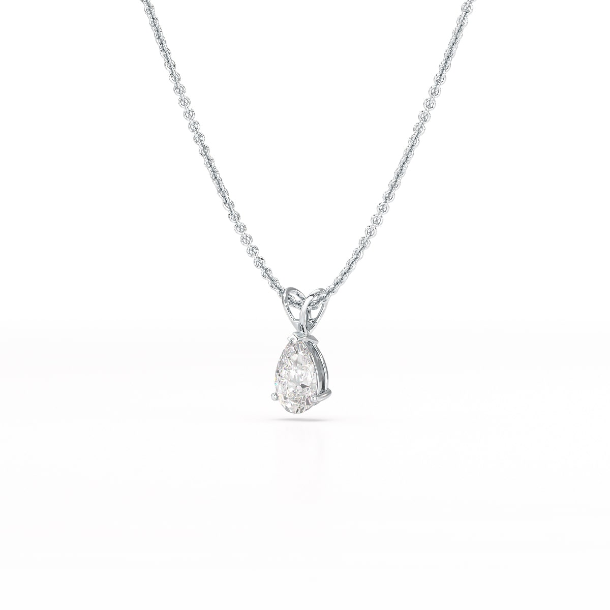 1 Carat Pear Shape Lab Diamond Pendant