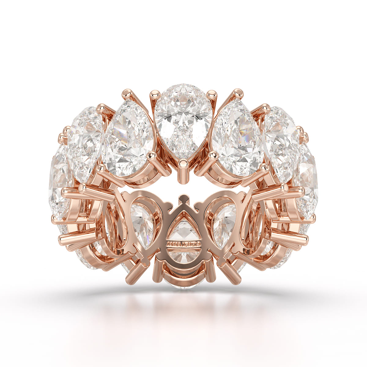 13.3 CT Pear Cut Full Eternity Lab Diamond Ring