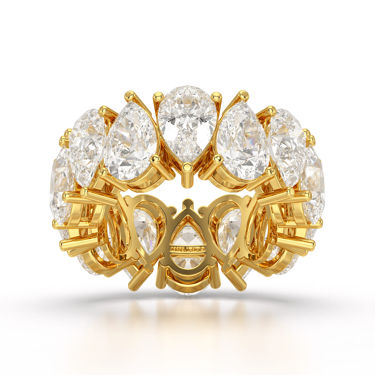 13.3 CT Pear Cut Full Eternity Lab Diamond Ring