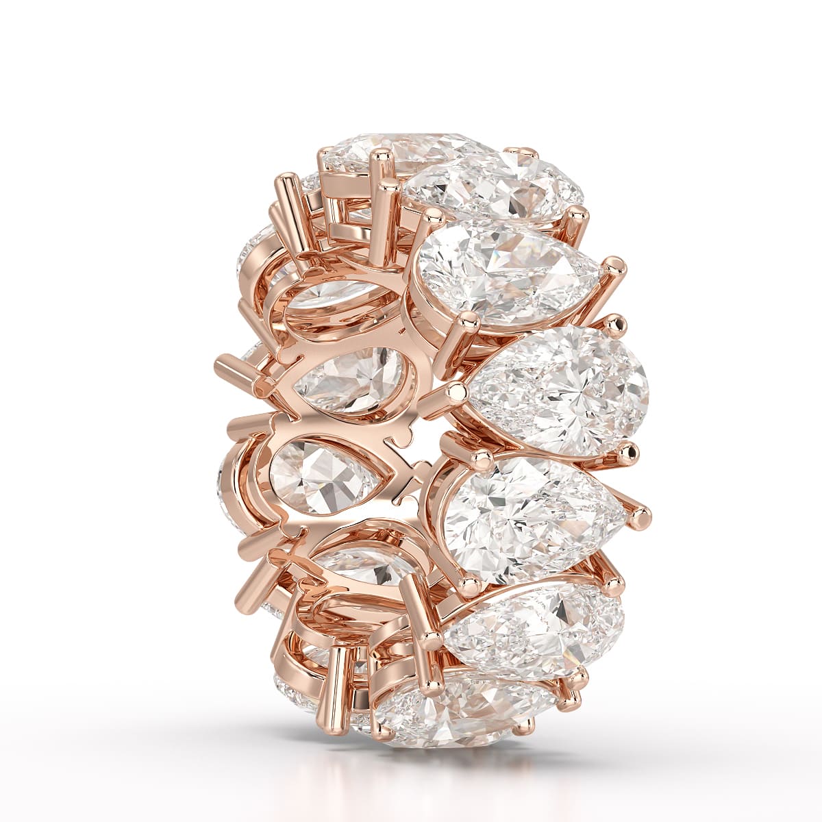 13.3 CT Pear Cut Full Eternity Lab Diamond Ring