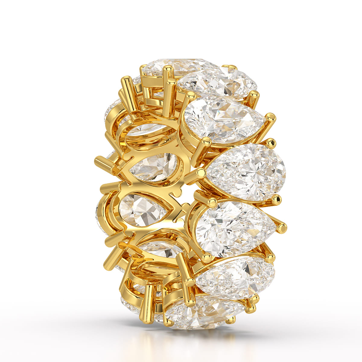 13.3 CT Pear Cut Full Eternity Lab Diamond Ring