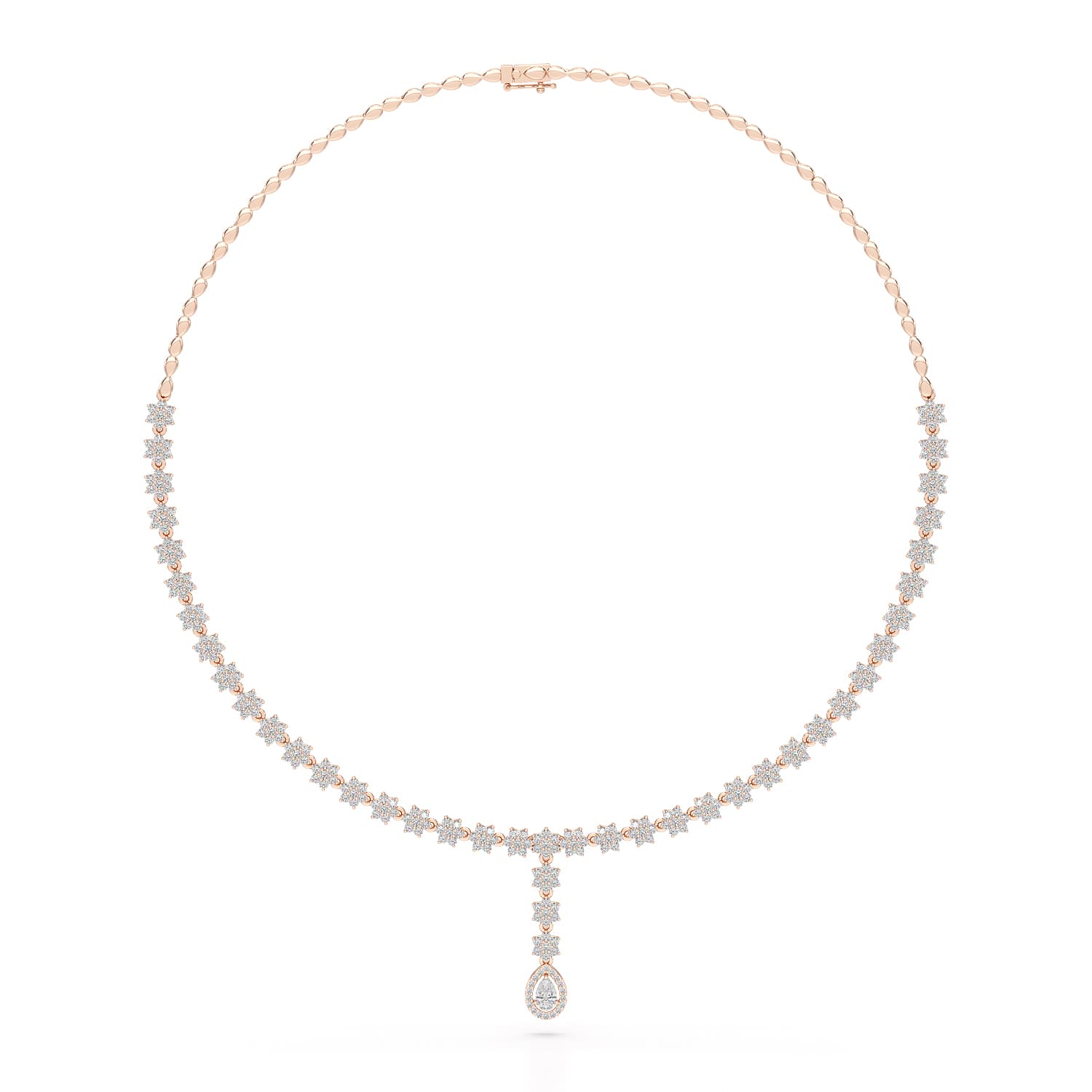 Pear Cut Lab Diamond 4.97 CT Necklace