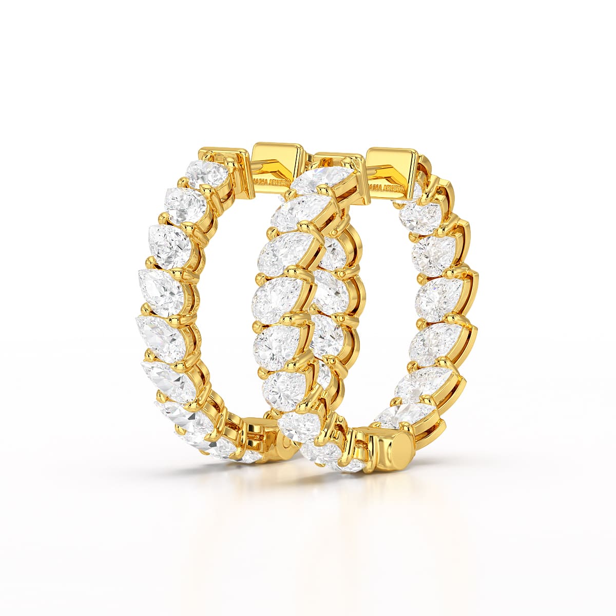 4.9 CT Pear Cut Lab Diamond Hoop Earrings