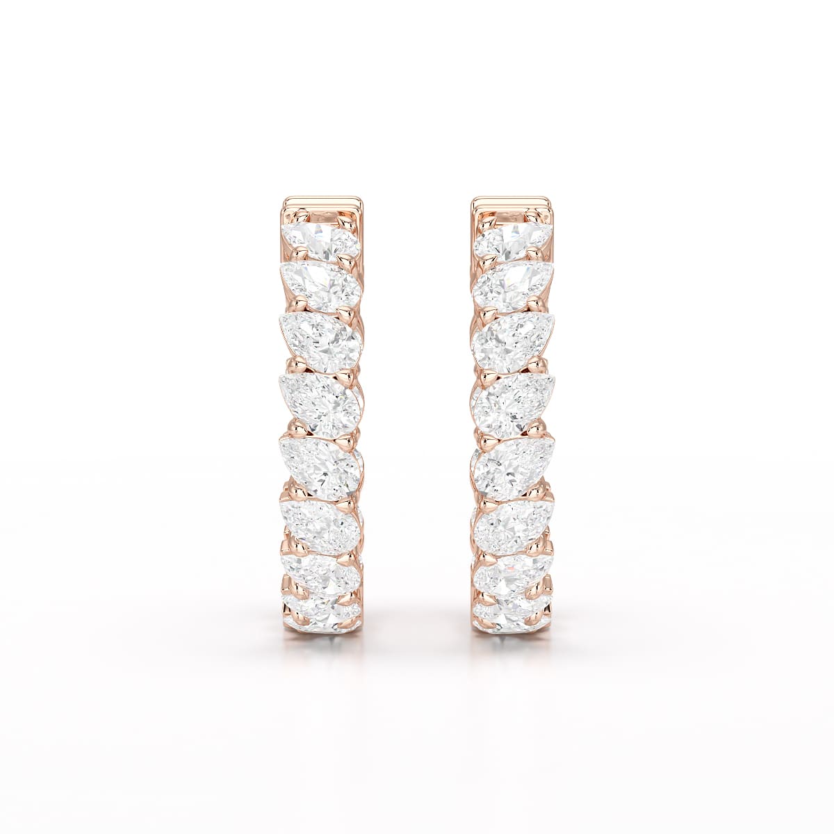 4.9 CT Pear Cut Lab Diamond Hoop Earrings