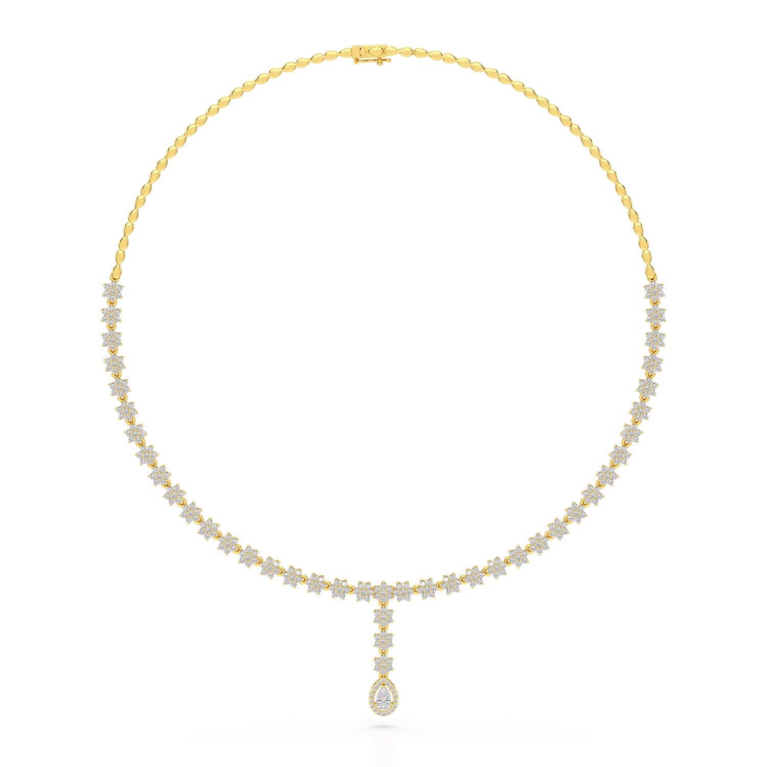 Pear Cut Lab Diamond 4.97 CT Necklace