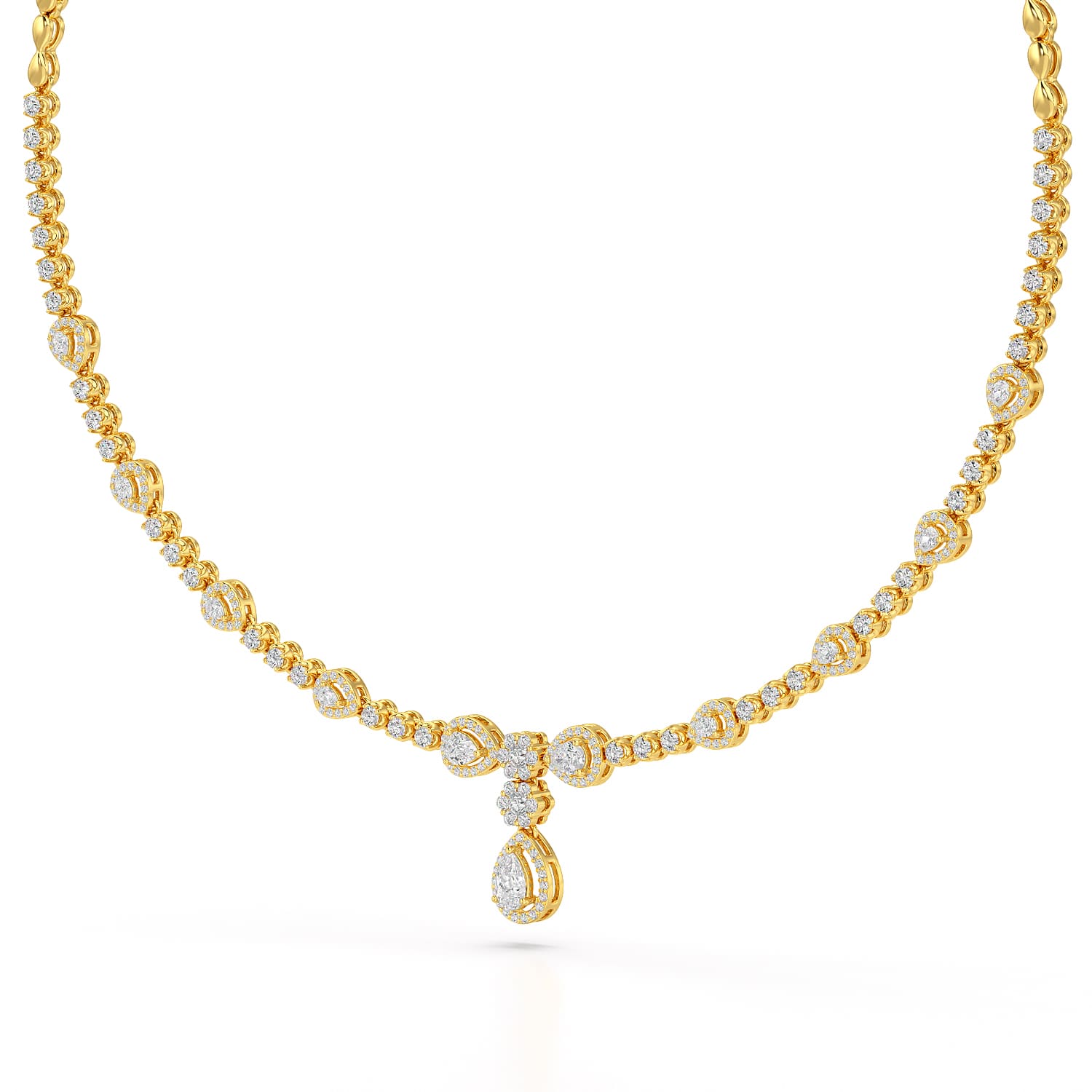 2.85 CT Pear Shape Lab Diamond Necklace