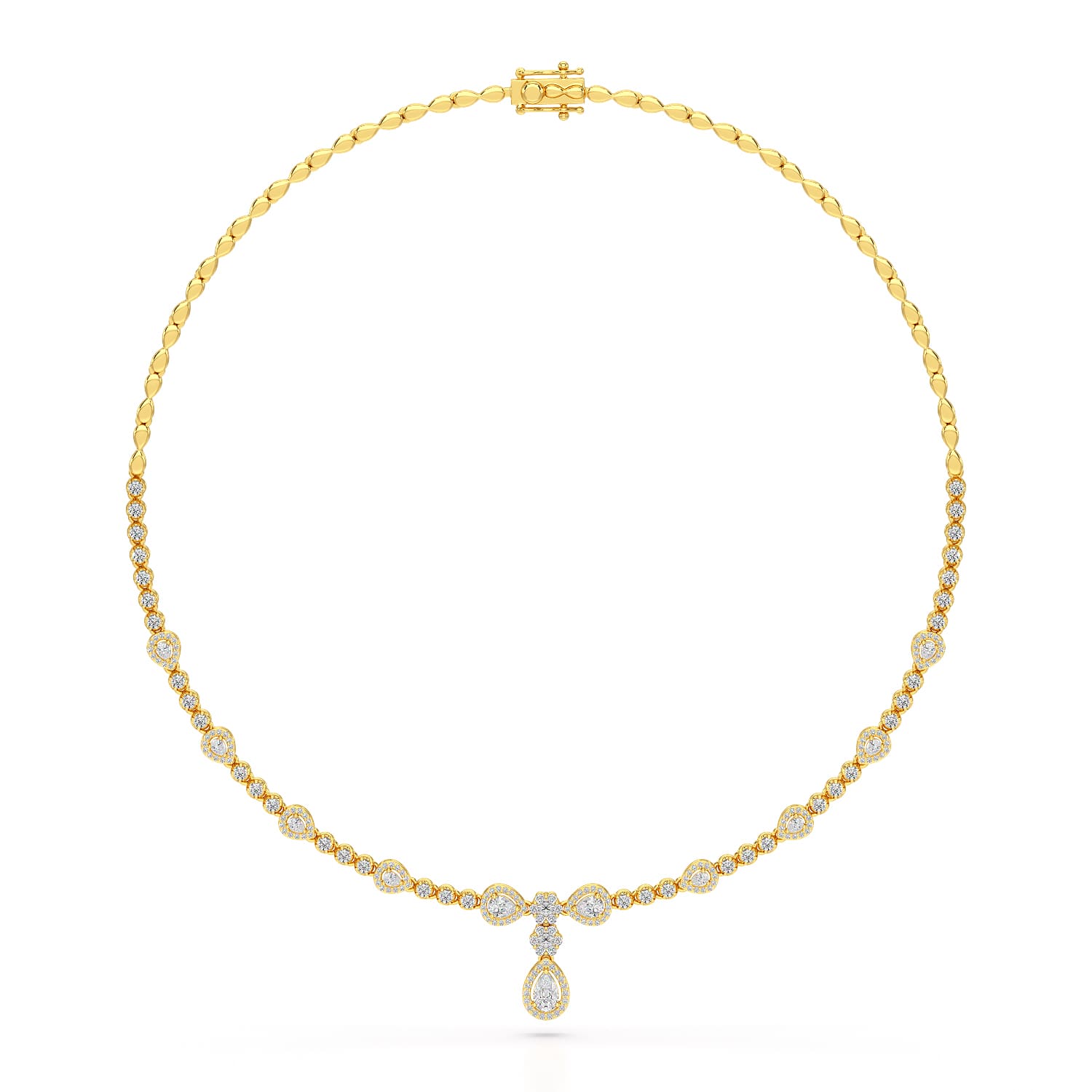 2.85 CT Pear Shape Lab Diamond Necklace