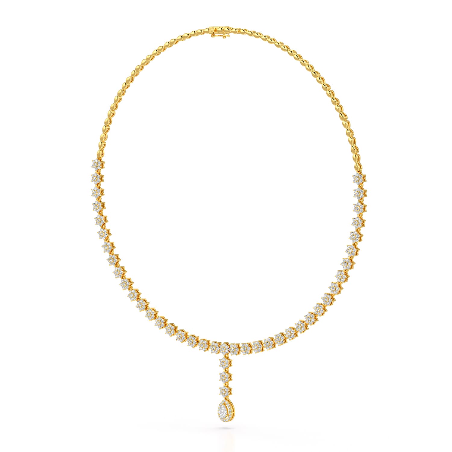 Pear Cut Lab Diamond 4.97 CT Necklace