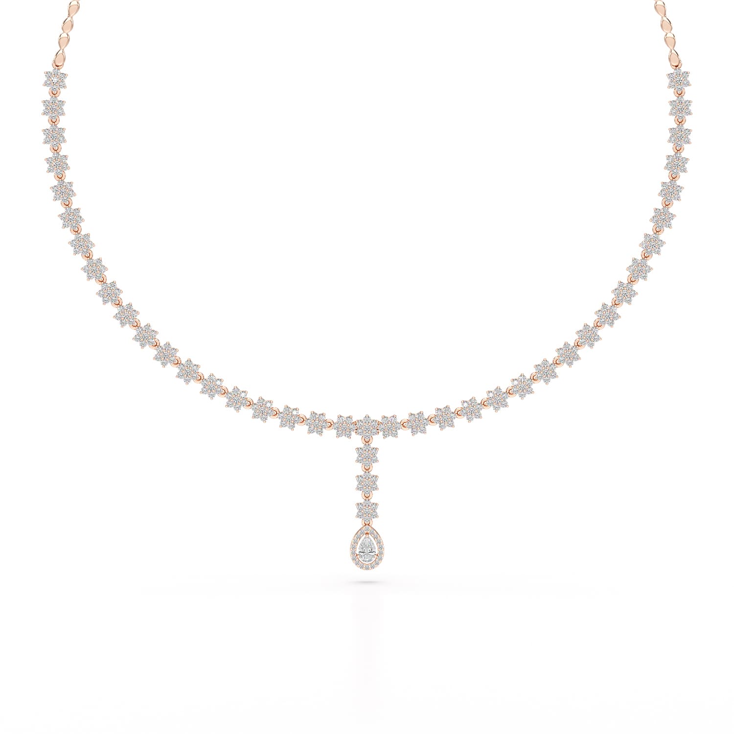 Pear Cut Lab Diamond 4.97 CT Necklace