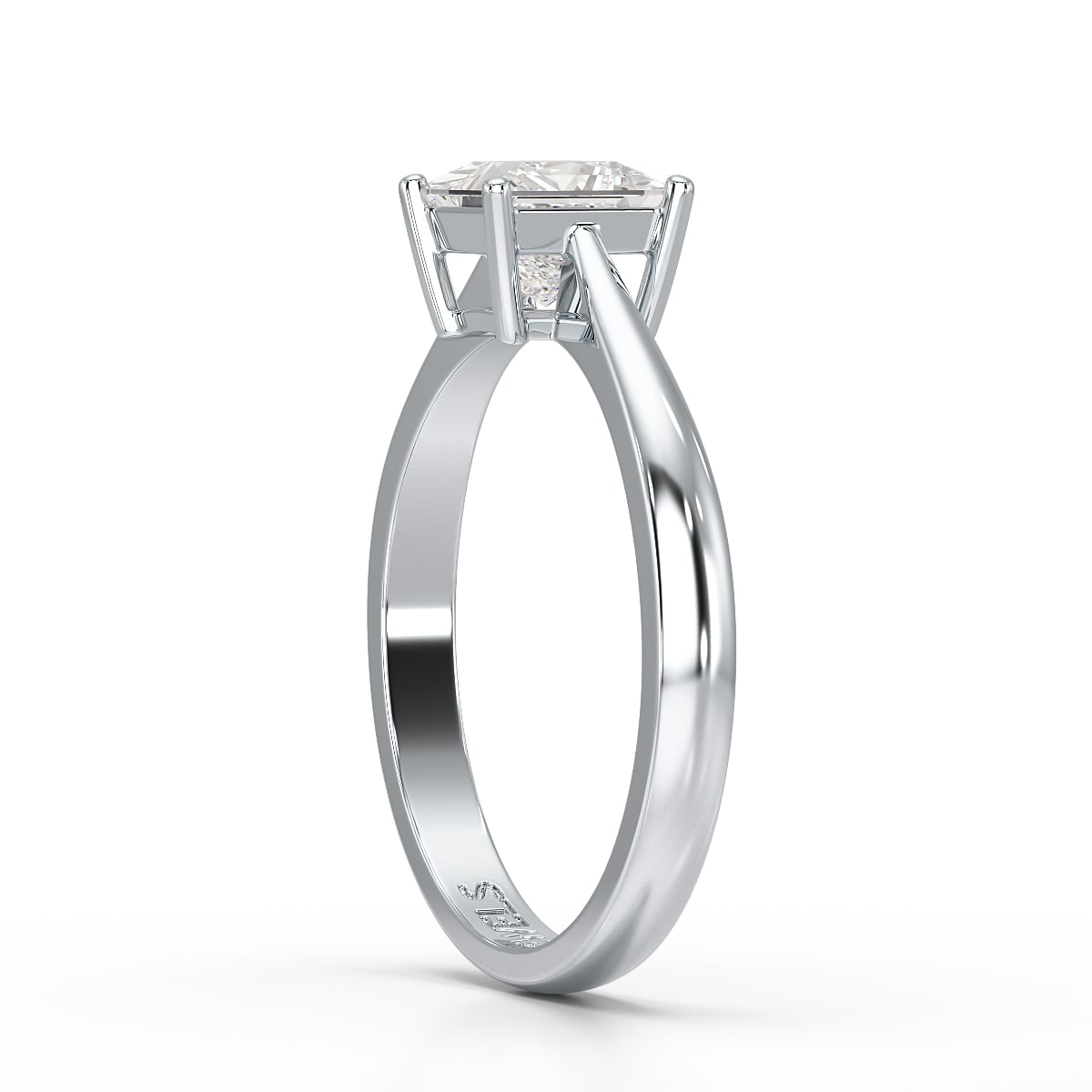 1 Ct Princess Cut Solitaire Lab Diamond Engagement Ring