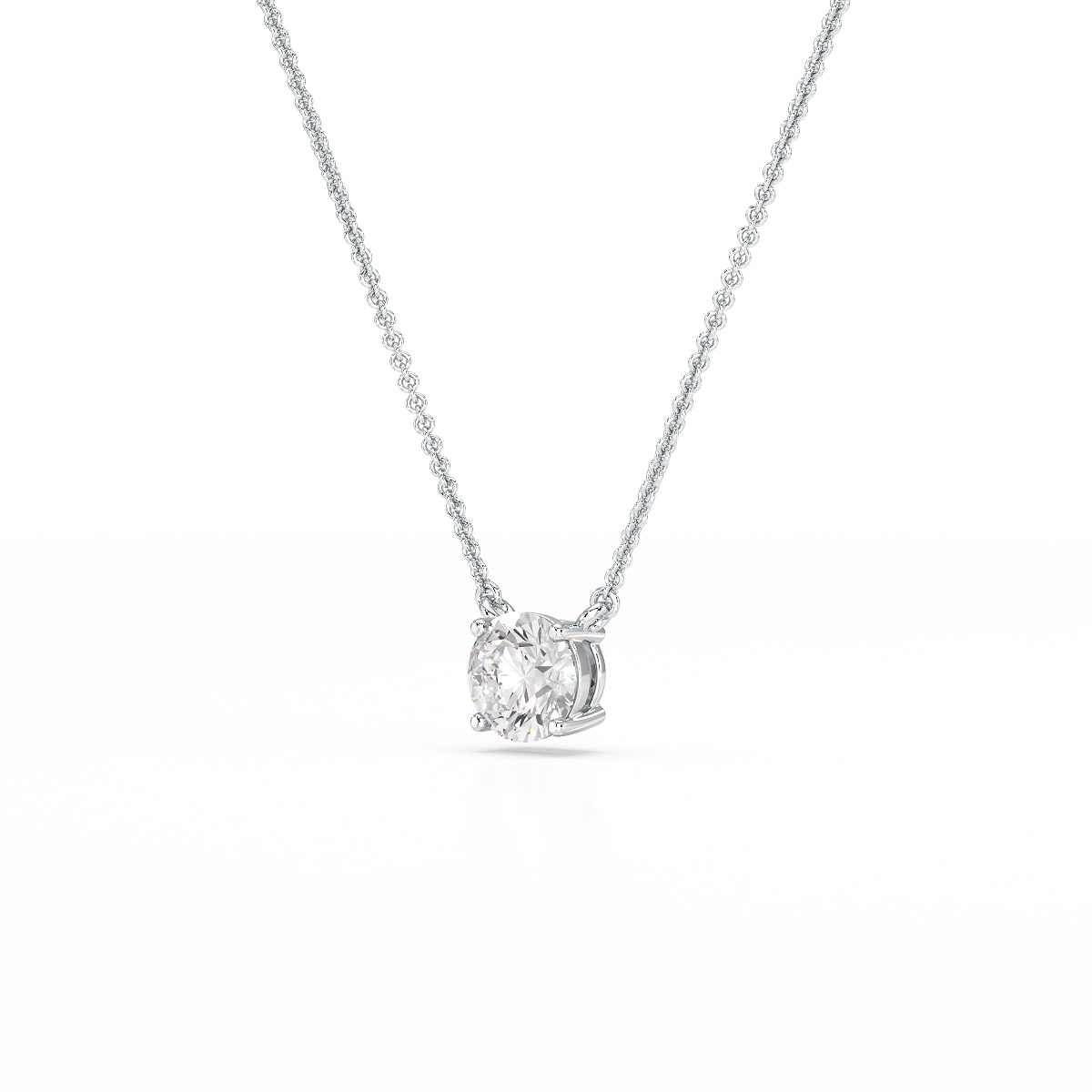 1 Carat Round Solitaire Lab Grown Diamond Pendant