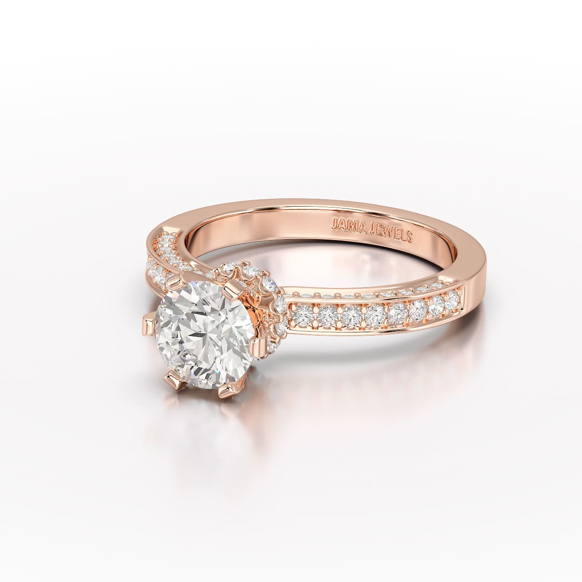 Round Lab Diamond 1.65 CT Simple Wedding Ring - Jama Jewels 