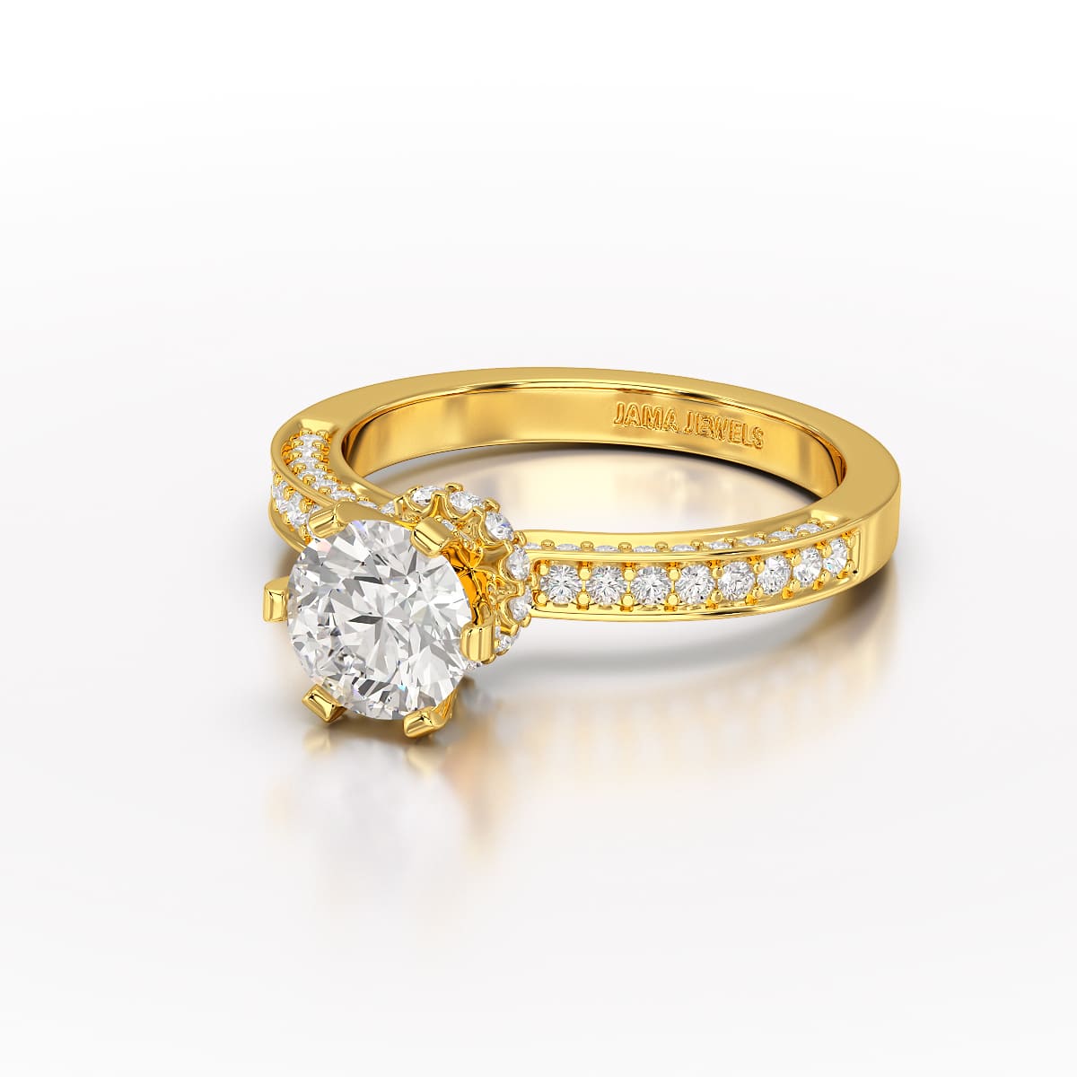 Round Lab Diamond 1.65 CT Simple Wedding Ring - Jama Jewels 