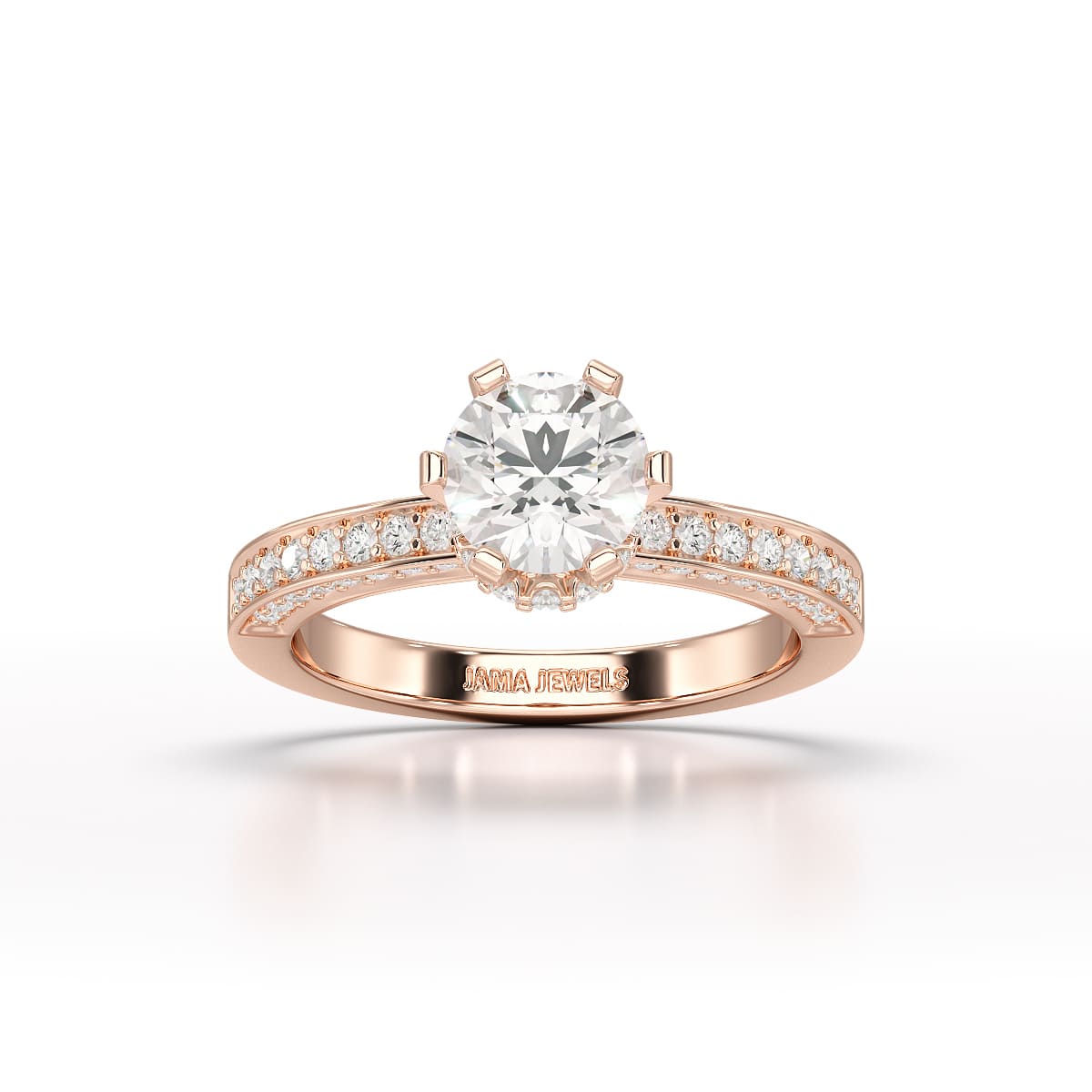 Round Lab Diamond 1.65 CT Simple Wedding Ring - Jama Jewels 