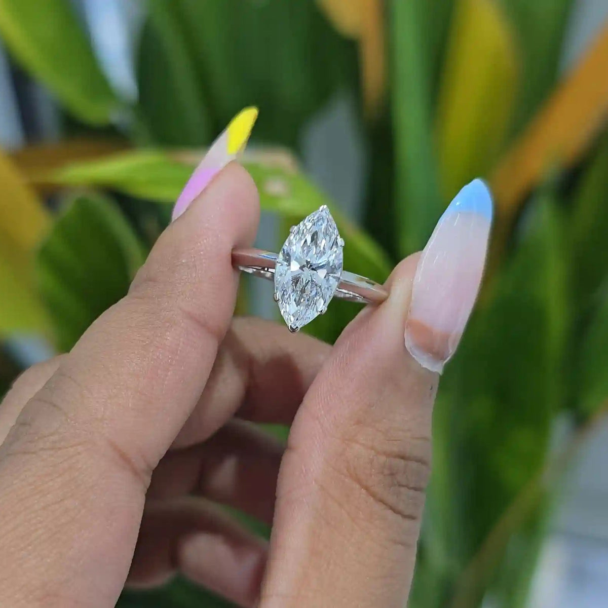 2.55 CT Marquise Cut Solitaire Lab Diamond Ring (Ready for Delivery)