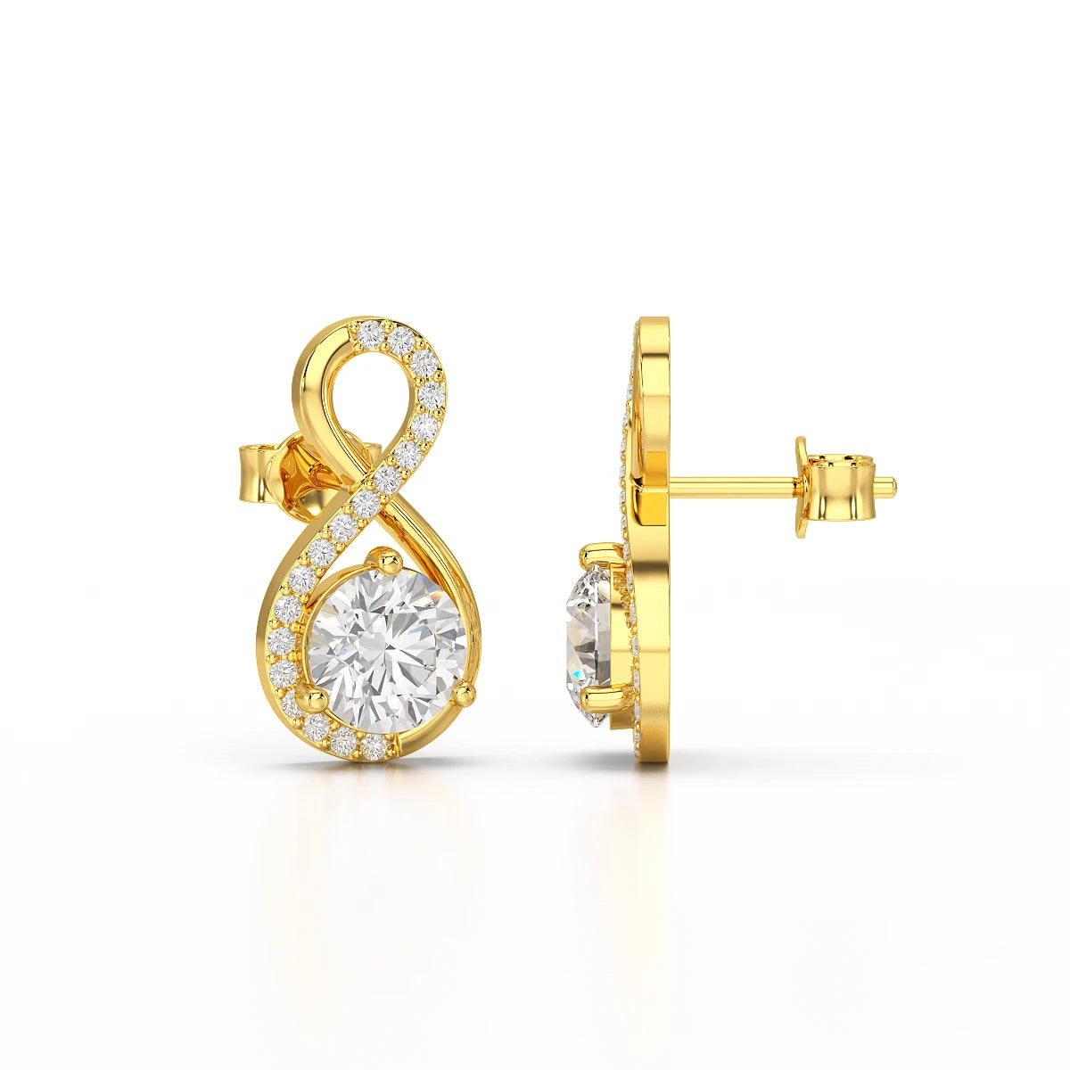 2.2 CT Lab Diamond Round Cut Earrings