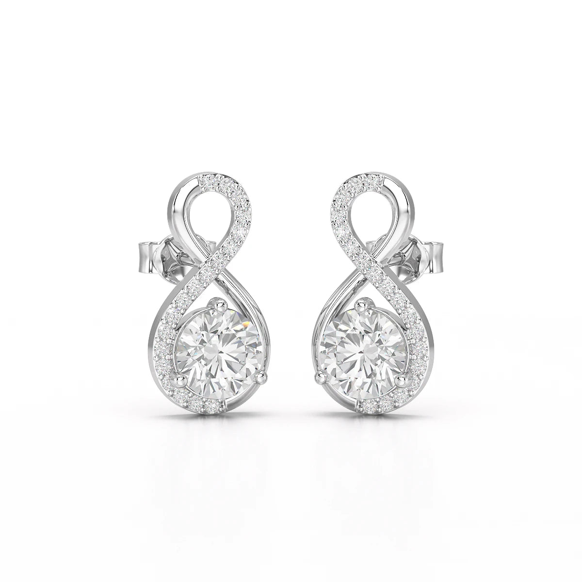 2.2 CT Lab Diamond Round Cut Earrings