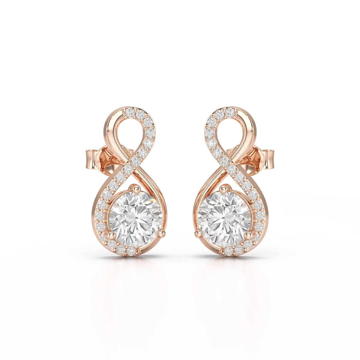 2.2 CT Lab Diamond Round Cut Earrings