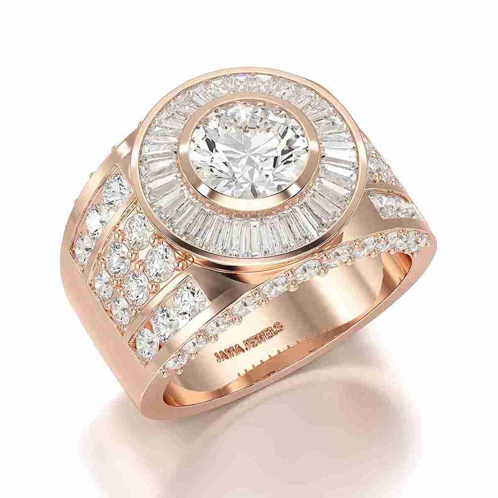5.75 CT Round Shape Lab Diamond Men's Ring