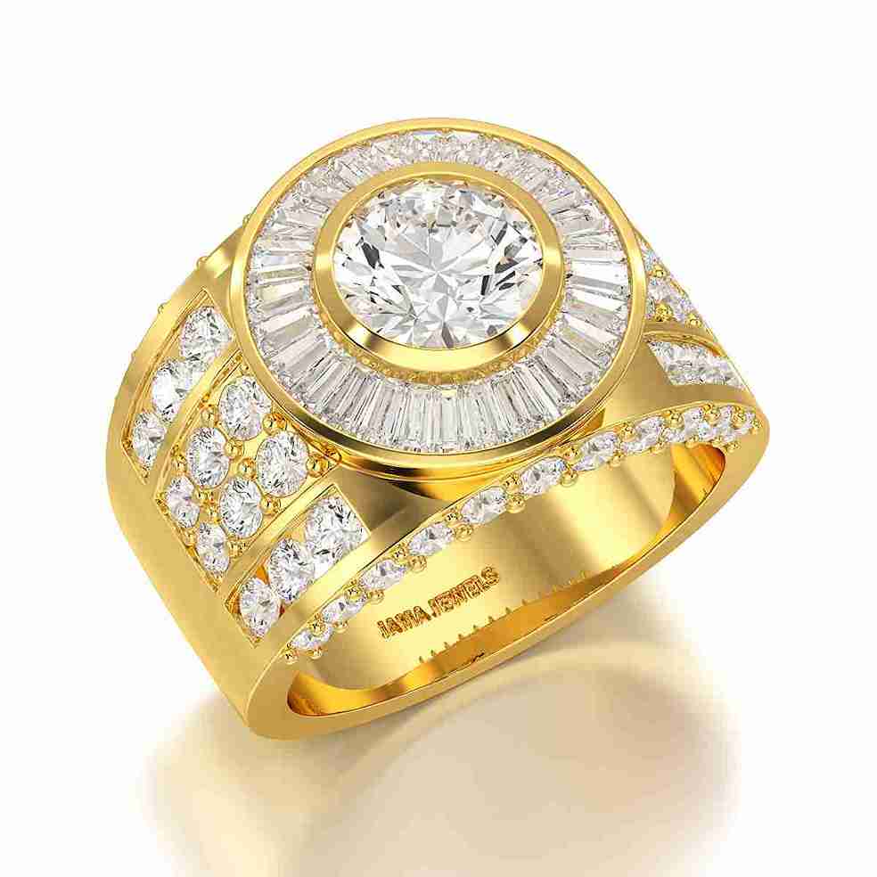 5.75 CT Round Shape Lab Diamond Men's Ring