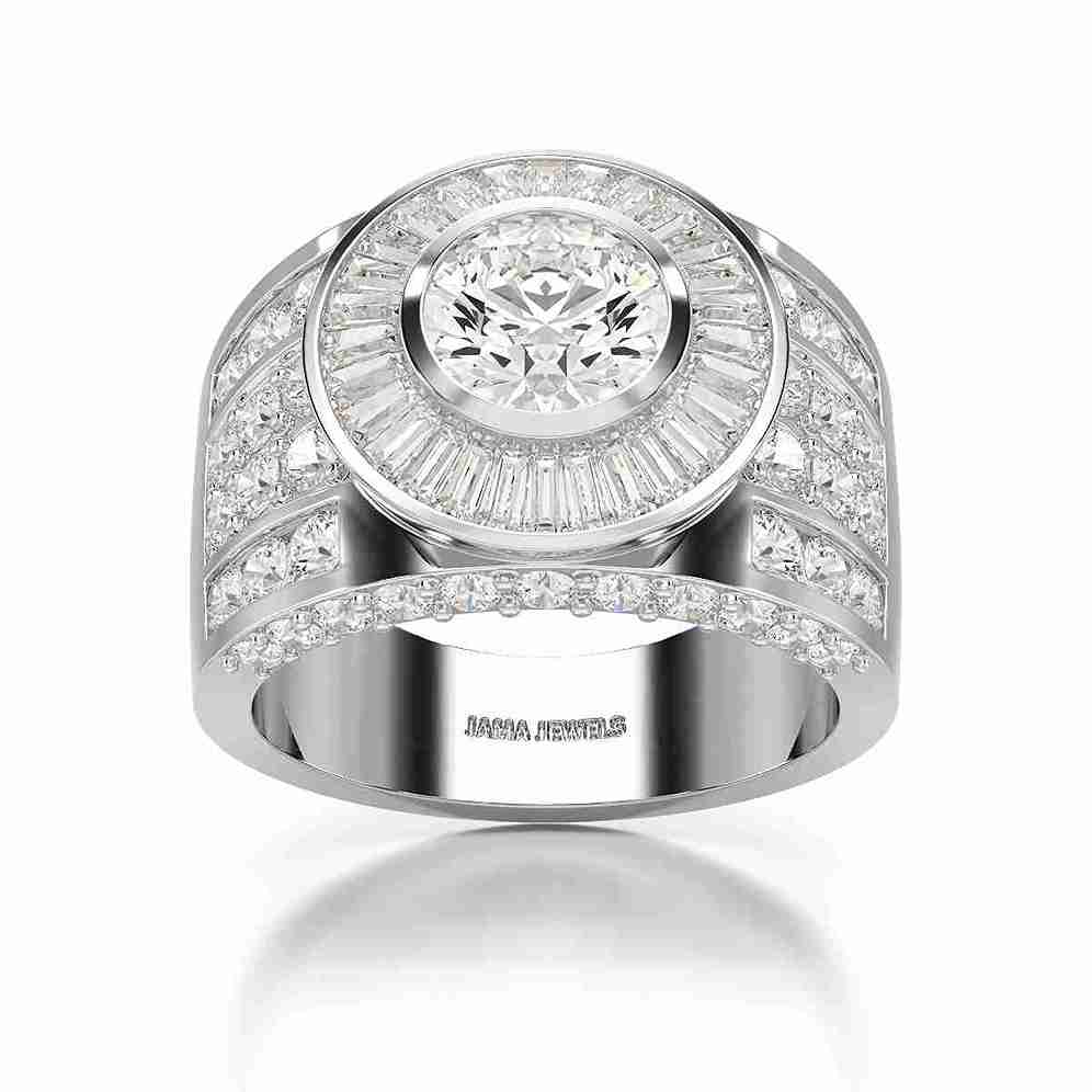 5.75 CT Round Shape Lab Diamond Men's Ring