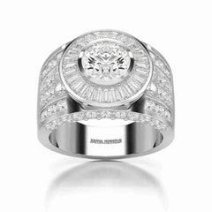 5.75 CT Round Shape Lab Diamond Men's Ring