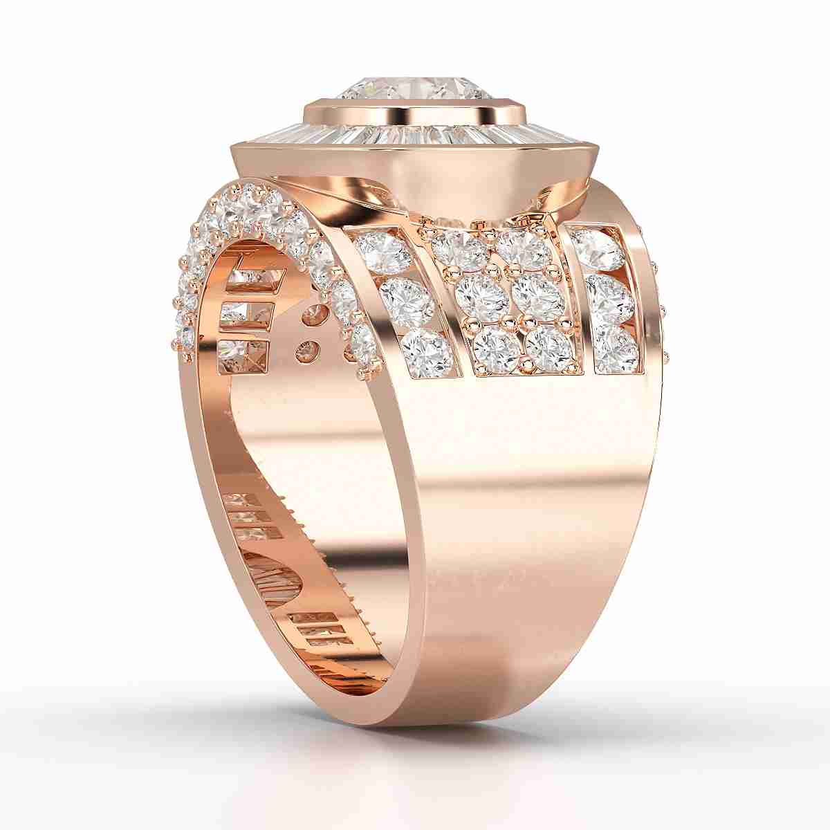 5.75 CT Round Shape Lab Diamond Men's Ring