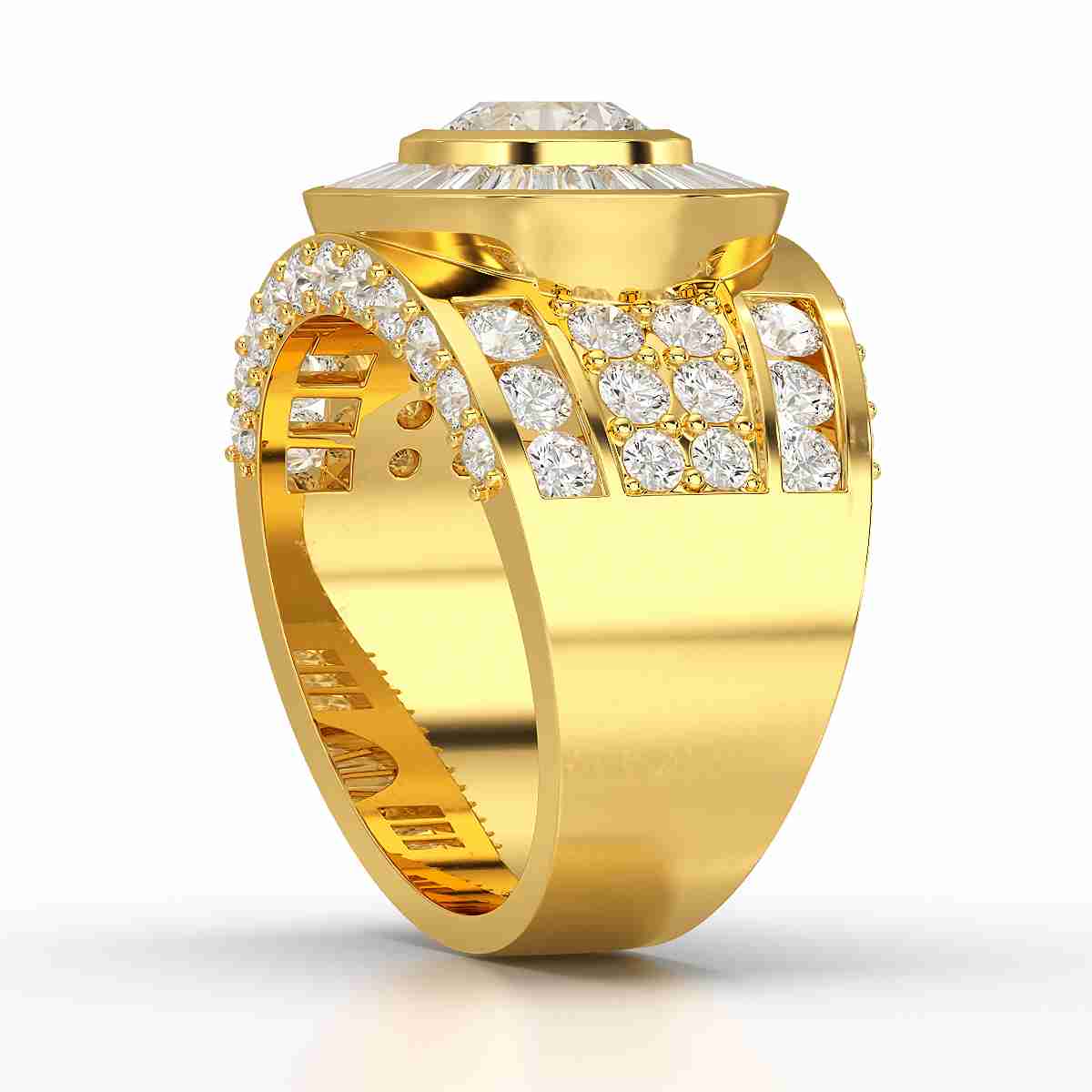 5.75 CT Round Shape Lab Diamond Men's Ring