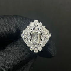 5.6 CT Emerald Cut Lab Diamond Ring (Ready for Delivery)