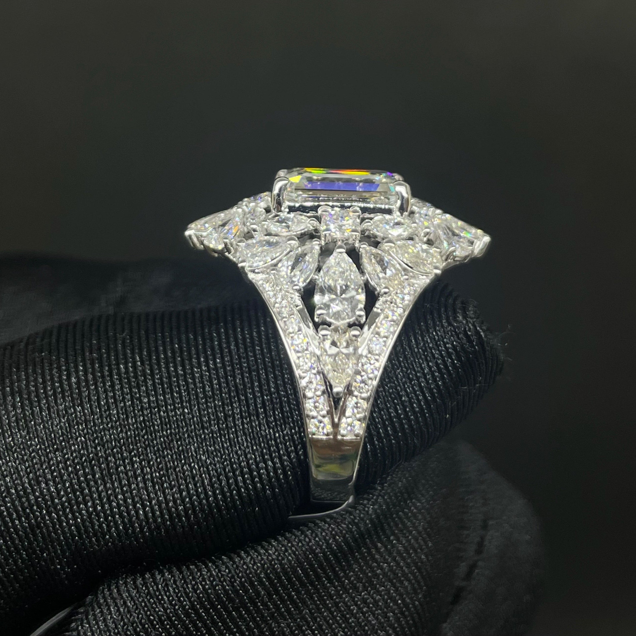 5.6 CT Emerald Cut Lab Diamond Ring (Ready for Delivery)