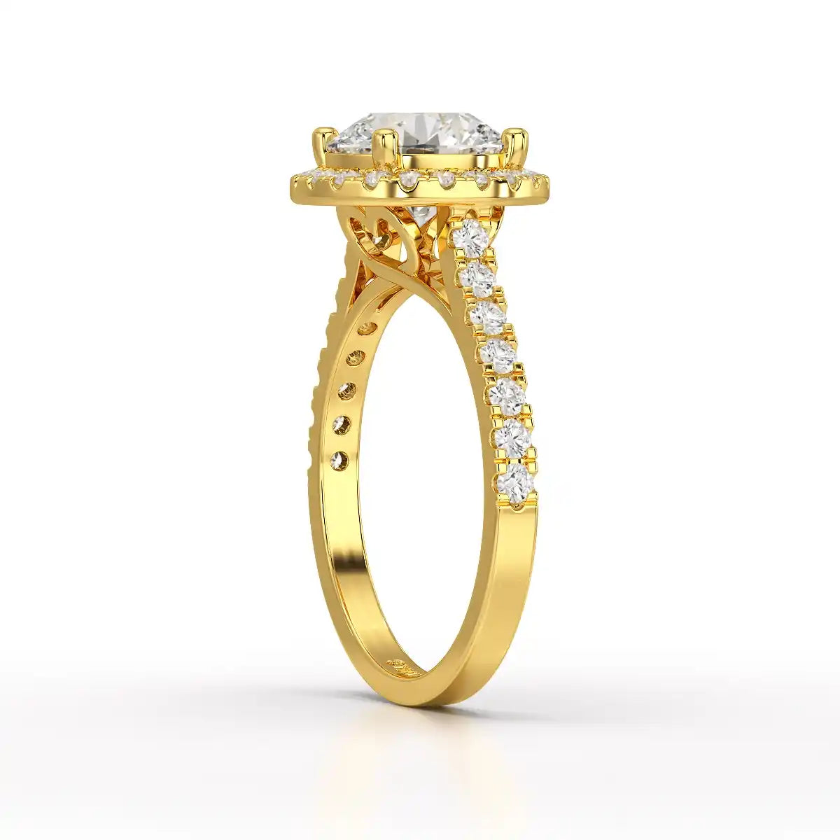 2.5 CT Round Cut Halo Lab Diamond Ring