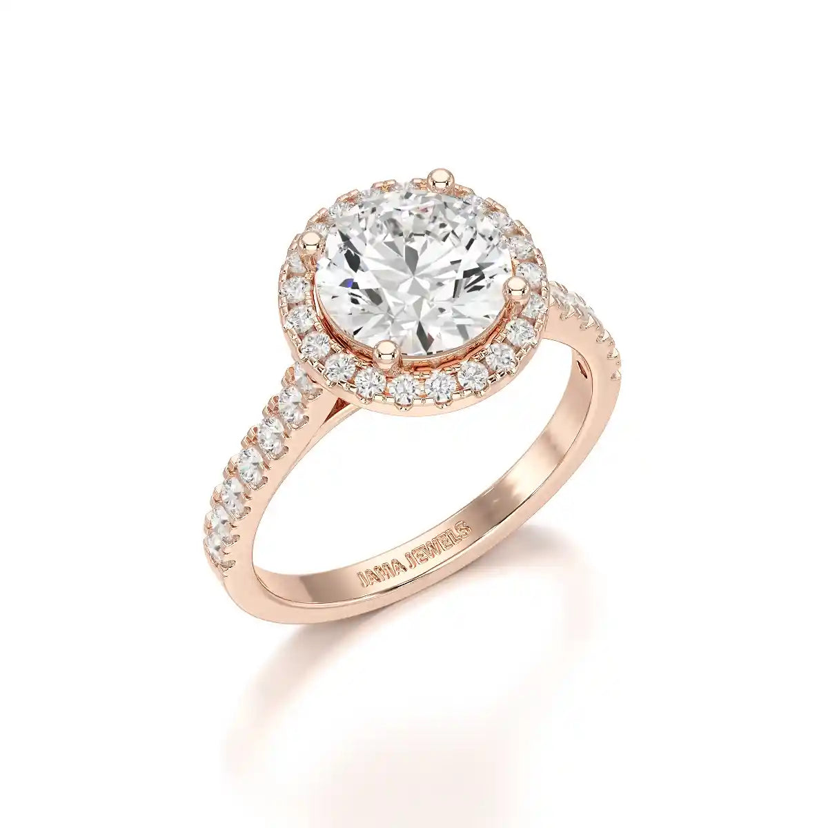 2.5 CT Round Cut Halo Lab Diamond Ring