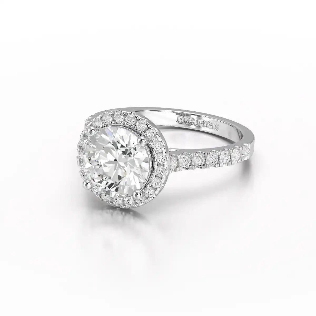 2.5 CT Round Cut Halo Lab Diamond Ring