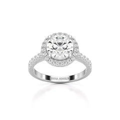 2.5 CT Round Cut Halo Lab Diamond Ring