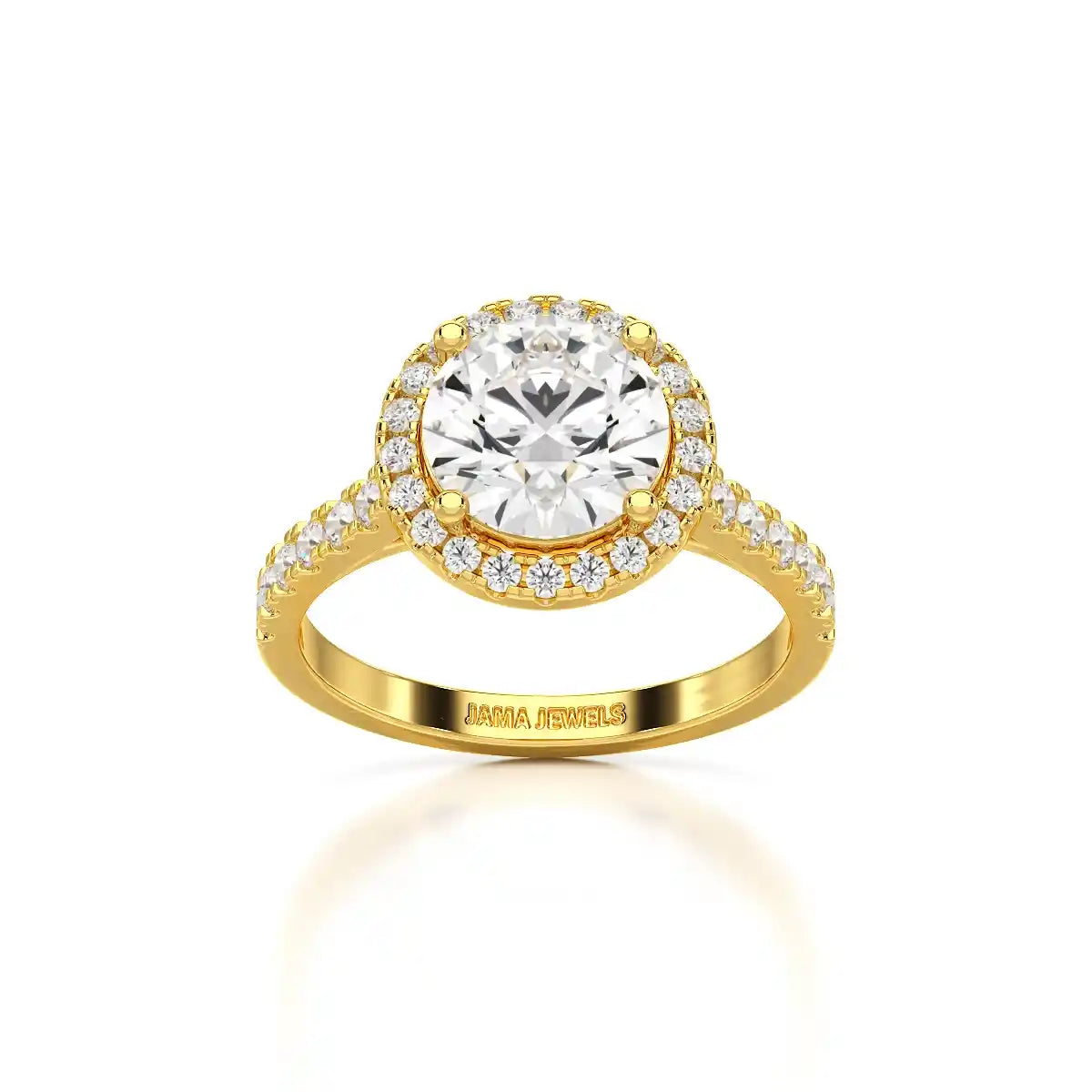 2.5 CT Round Cut Halo Lab Diamond Ring