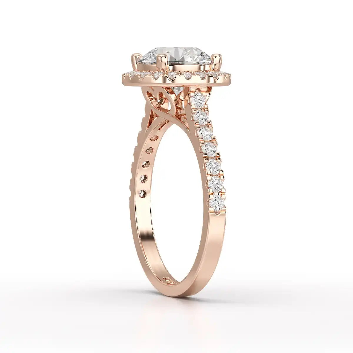 2.5 CT Round Cut Halo Lab Diamond Ring