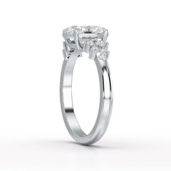 1.80 CT Oval Cut Ring with Round Side Diamonds